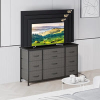 Commode de chambre avec 10 grands tiroirs pour meuble TV long 55 - 55 pouces