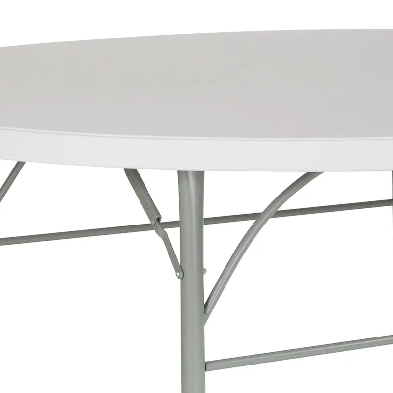 Table pliante d'événement ronde en plastique pliable en deux de 6 pieds avec poignée