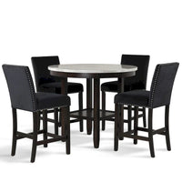 New Classic Furniture Reginald Ensemble de comptoir rond 5 pièces