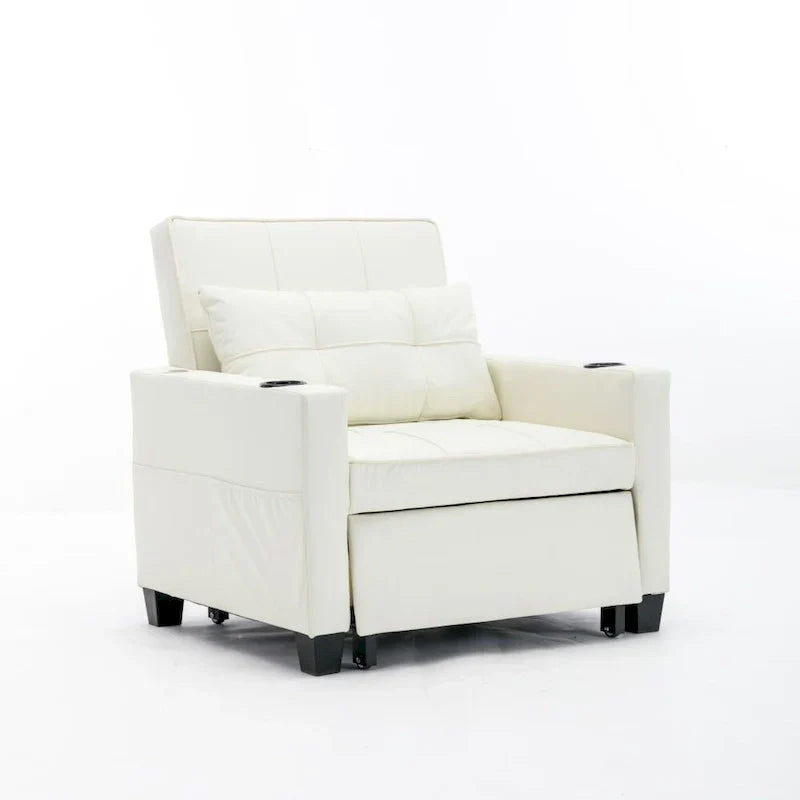 Chaise futon convertible 3-en-1, chaises-lits escamotables avec ports USB