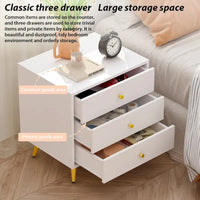 Tables de chevet blanches, table d'appoint avec pieds en métal doré, 1 piece