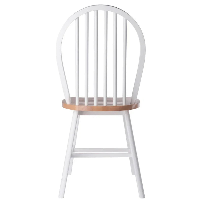 Windsor - Ensemble de 2 chaises, naturel et blanc