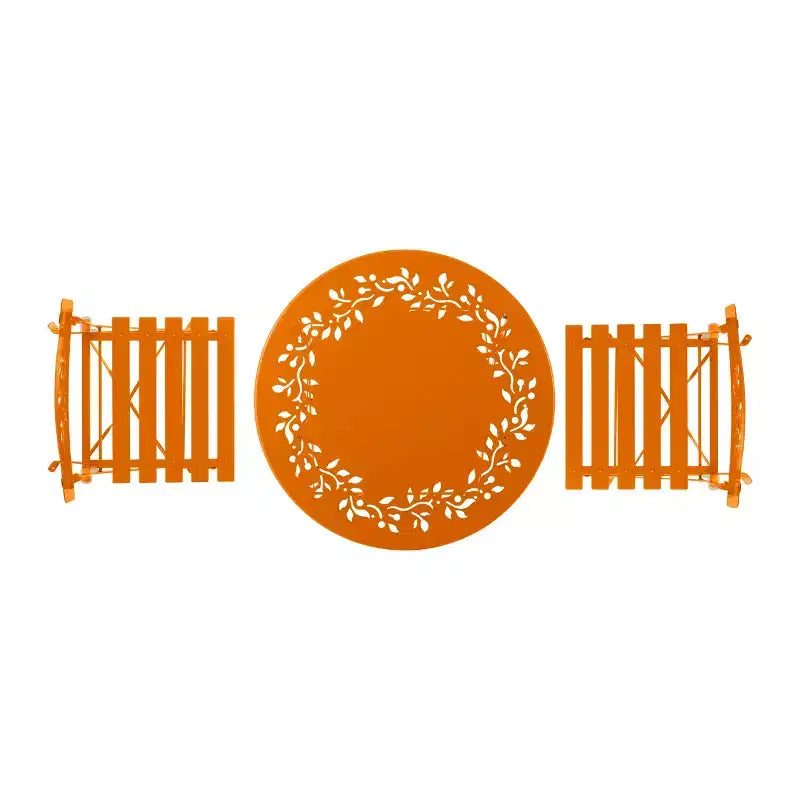 Ensemble de bistrot 3 pièces en acier avec table et chaises pliantes orange - Alpine Corporation