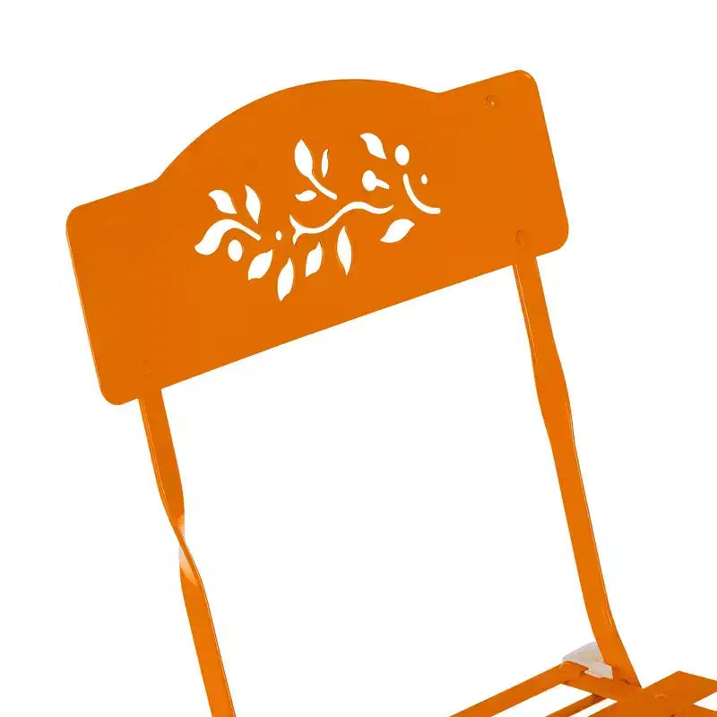 Ensemble de bistrot 3 pièces en acier avec table et chaises pliantes orange - Alpine Corporation