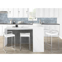 Tabouret de comptoir Silver Orchid Forrest en acier inoxydable empilable et entièrement soudé (lot de 2)
