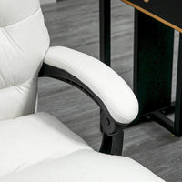 Vinsetto Chaise de bureau de massage inclinable chauffante à vibration en microfibre