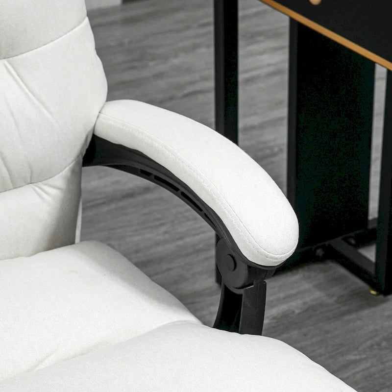 Vinsetto Chaise de bureau de massage inclinable chauffante à vibration en microfibre