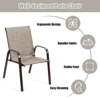Costway Lot de 4 chaises de patio jardin terrasse cour avec accoudoir - Voir détails
