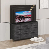 Commode de chambre avec 10 grands tiroirs pour meuble TV long 55 - 55 pouces