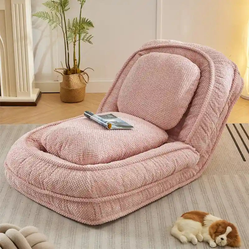 Canapé moelleux, 5 positions réglables, assise, sommeil, pliage, adapté à la chambre ou au salon