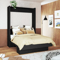 Lit mural contemporain Oakland Living Easy Lift Brazilian Queen avec étagère
