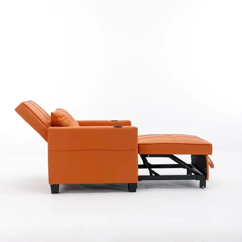 Chaise futon convertible 3-en-1, chaises-lits escamotables avec ports USB