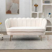 Causeuse rembourrée de style moderne du milieu du siècle, 59 W