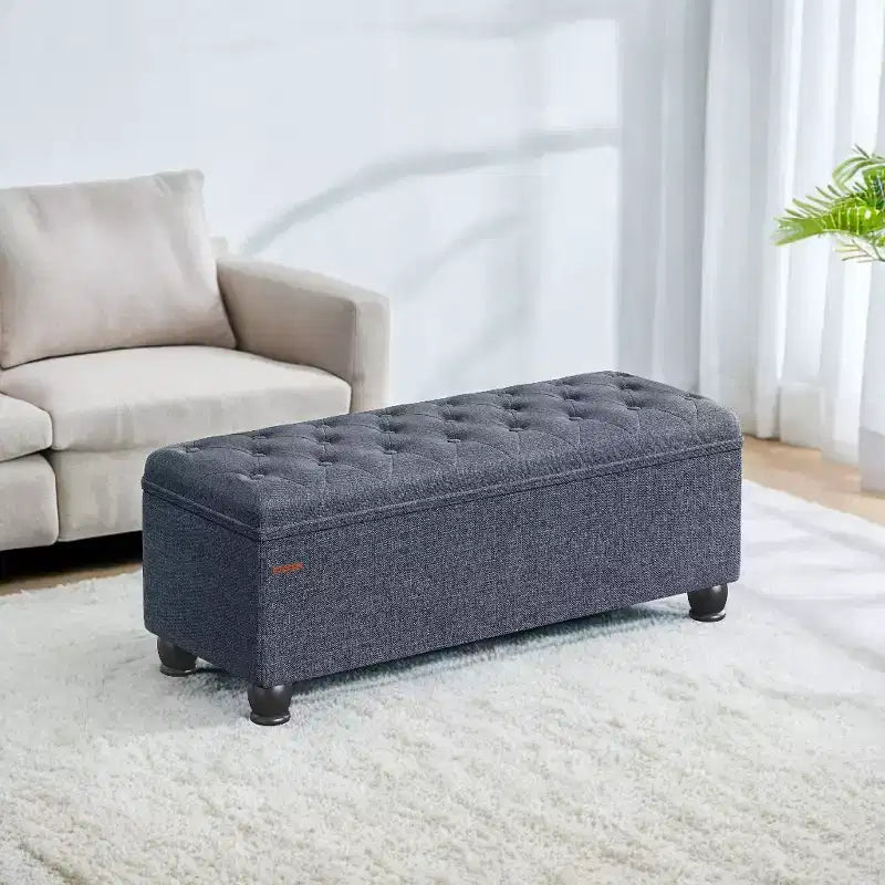 Banc de rangement ottoman, banc de rangement, banc en tissu pour entrée ou chambre, supporte 150 kg pour chambre et salon