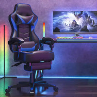 Chaise de Gaming ELECWISH avec Repose-pieds, Soutien Lombaire, Chaise d'Ordinateur Respirante avec Coussin à Ressorts Ensachés, Chaises pour Adultes