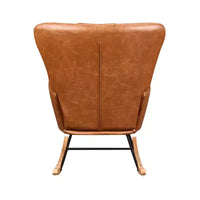 VECELO Fauteuil à bascule moderne en similicuir/tissu peluche, avec appuie-tête épais et siège rembourré Blanc/Marron/Rose