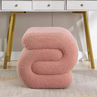 GDFStudio Mila 19.3 Ottoman/Repose-pieds Teddy en forme de S