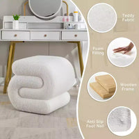 GDFStudio Mila 19.3 Ottoman/Repose-pieds Teddy en forme de S
