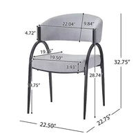 Christopher Knight Home Silas, chaises de salle à manger capitonnées avec accoudoirs et pieds en métal (Lot de 4)