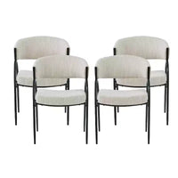 Christopher Knight Home Silas, chaises de salle à manger capitonnées avec accoudoirs et pieds en métal (Lot de 4)