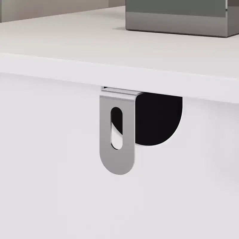 Commode horizontale Famapy pour chambre, commode moderne minimaliste à poignées dissimulées, blanc