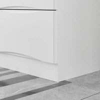 Commode horizontale Famapy pour chambre, commode moderne minimaliste à poignées dissimulées, blanc