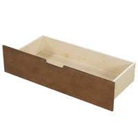 Lit de jour taille Twin avec gigogne / 2 tiroirs et barrière rustique, gris / marron - ModernLuxe