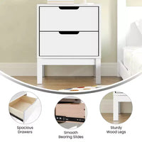 Flash Furniture table de chevet en bois Dallas, table d'appoint de chambre avec 2 tiroirs de rangement pour enfants