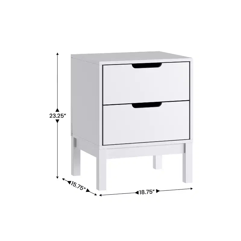 Flash Furniture table de chevet en bois Dallas, table d'appoint de chambre avec 2 tiroirs de rangement pour enfants