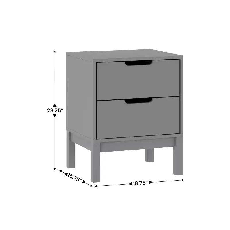 Flash Furniture table de chevet en bois Dallas, table d'appoint de chambre avec 2 tiroirs de rangement pour enfants