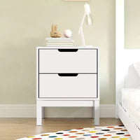 Flash Furniture table de chevet en bois Dallas, table d'appoint de chambre avec 2 tiroirs de rangement pour enfants