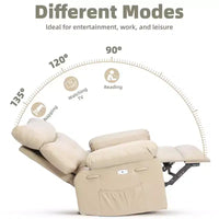 Fauteuil inclinable électrique à bascule pivotant avec chargeur USB pour adultes, avec massage vibrant et chauffage, pour salon ou chambre