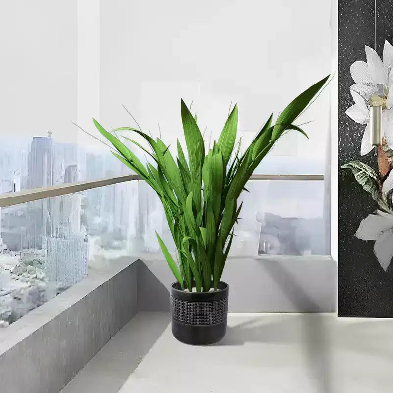 MAYEERTY Pot de Fleurs en Céramique 3 Pièces Jardinière Moderne Noire pour Patio Jardin et Rebords de Fenêtre