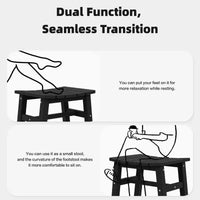 Hyleory HDPE Ottoman portable, tabouret d'extérieur ergonomique incurvé