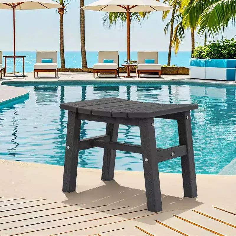 Hyleory HDPE Ottoman portable, tabouret d'extérieur ergonomique incurvé