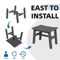 Hyleory HDPE Ottoman portable, tabouret d'extérieur ergonomique incurvé
