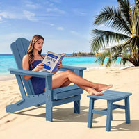Hyleory HDPE Ottoman portable, tabouret d'extérieur ergonomique incurvé