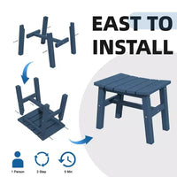 Hyleory HDPE Ottoman portable, tabouret d'extérieur ergonomique incurvé