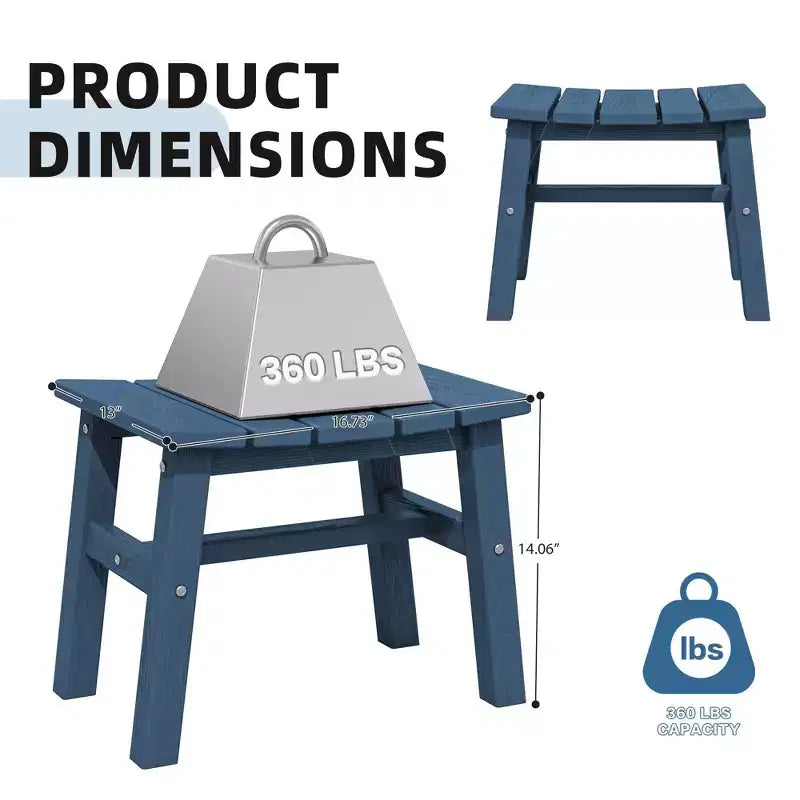 Hyleory HDPE Ottoman portable, tabouret d'extérieur ergonomique incurvé