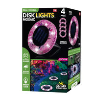 Bell + Howell 6 lampes LED rondes à disque en mosaïque à energie solaire avec marche/arrêt automatique