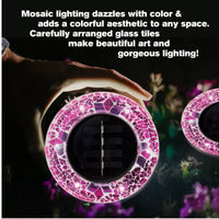 Bell + Howell 6 lampes LED rondes à disque en mosaïque à energie solaire avec marche/arrêt automatique