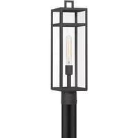 John Timberland San Lucas Lampadaire d'extérieur moderne sur poteau 21 3/4 de haut, pour porche, maison, extérieur, résistant aux intempéries, métal noir sable, abat-jour en verre transparent