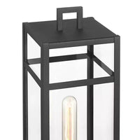 John Timberland San Lucas Lampadaire d'extérieur moderne sur poteau 21 3/4 de haut, pour porche, maison, extérieur, résistant aux intempéries, métal noir sable, abat-jour en verre transparent