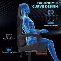 Fauteuil de massage et de jeu extra-large Hoffree, Fauteuil de bureau ergonomique pour PC avec repose-pieds et réglable