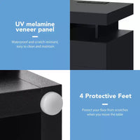 Hommpa Table de chevet LED moderne avec 3 tiroirs et station de recharge sans fil