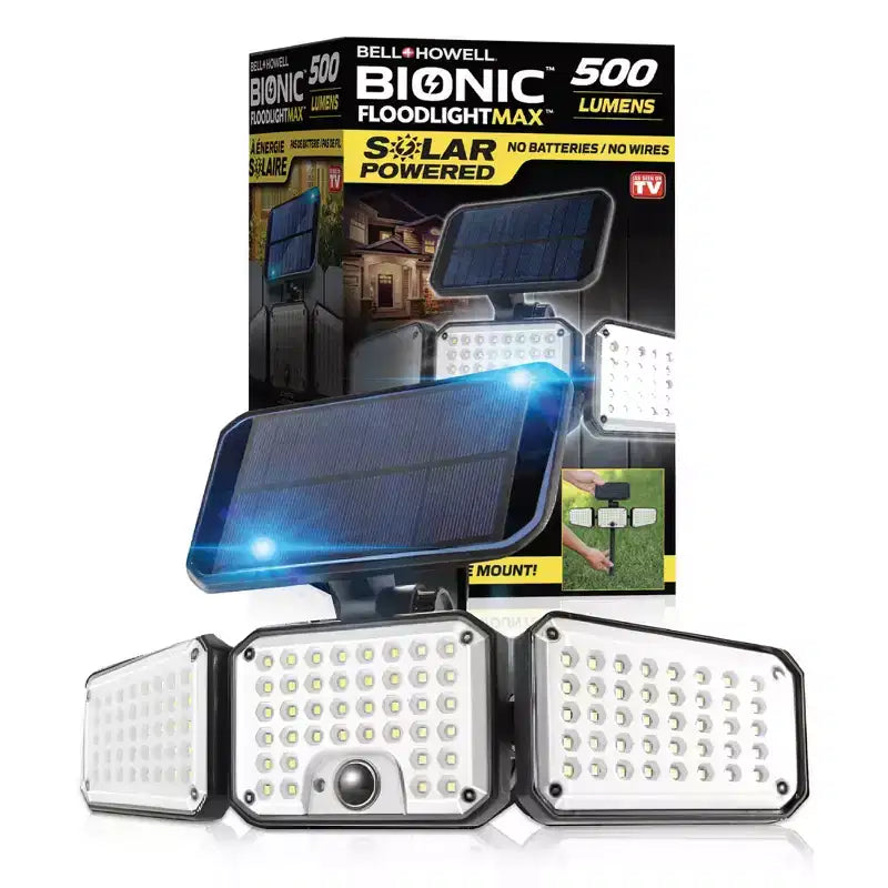 Bell and Howell Solar Lights Lampe solaire d'extérieur Bionic, projecteur LED impermeable à detecteur de mouvement