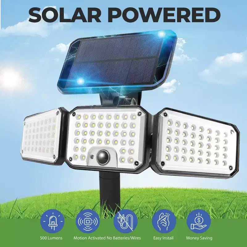 Bell and Howell Solar Lights Lampe solaire d'extérieur Bionic, projecteur LED impermeable à detecteur de mouvement