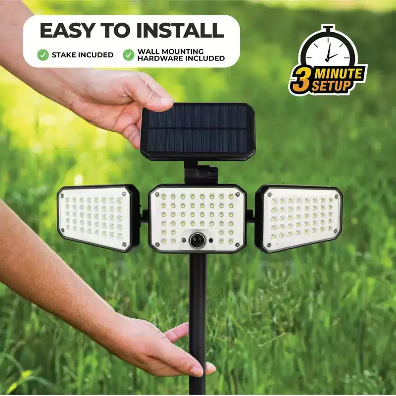 Bell and Howell Solar Lights Lampe solaire d'extérieur Bionic, projecteur LED impermeable à detecteur de mouvement