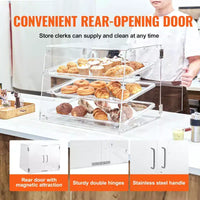 Vitrine à pâtisseries VEVOR, vitrine de boulangerie commerciale à 3 niveaux pour comptoir, boîte de présentation en acrylique avec accès par porte arrière, 52,6 x 36,1 x 41,4 cm