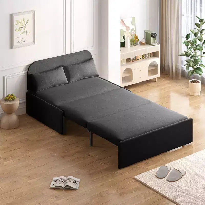 Canapé-lit Mjkone format simple, causeuse convertible 2 en 1 en lin avec coussins